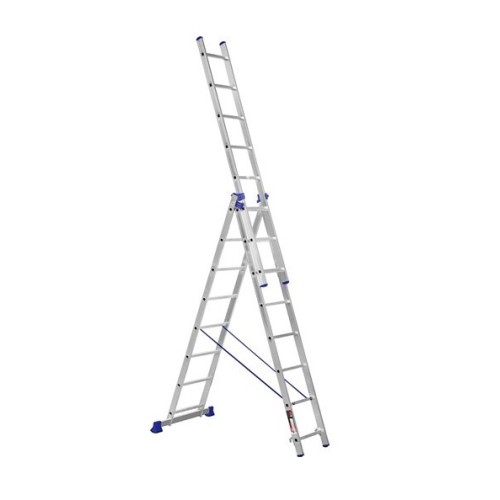 Лестница двусторонняя алюминиевая STARK SVHR, 3 секции, 8 ступ., 3,6-5 м (525380503)