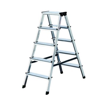 Лестница двусторонняя алюминиевая KRAUSE Dopplo, 2 секции, 5 ступ., 1,1 м (120410)