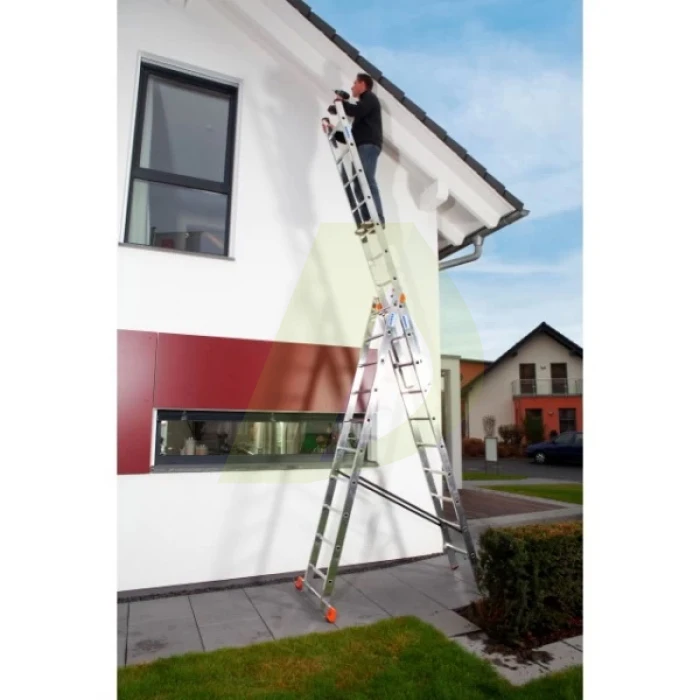 Лестница двусторонняя алюминиевая KRAUSE Tribilo, 3 секции, 10 ступ., 3-6,9 м (129680) Лестница двусторонняя алюминиевая KRAUSE Tribilo, 3 секции, 10 ступ., 3-6,9 м (129680)