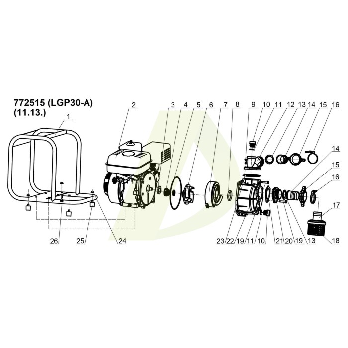 Бензиновая мотопомпа AQUATICA 772515 Бензиновая мотопомпа AQUATICA 772515