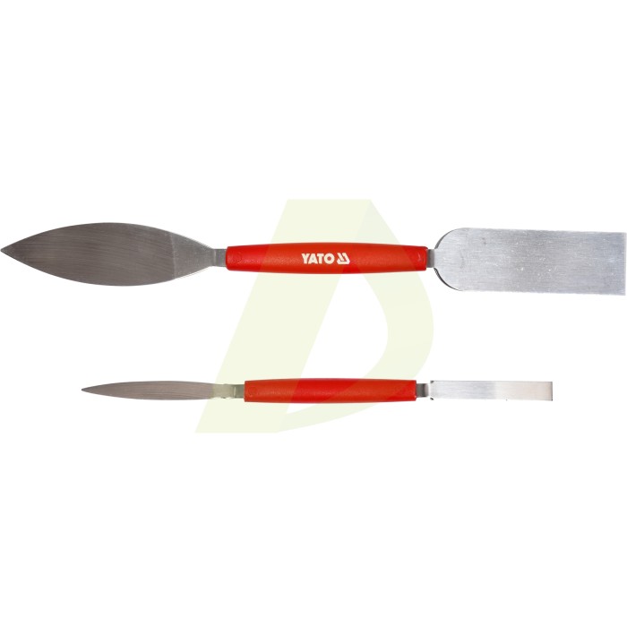 Шпатели штукатурные двухсторонние YATO 8х192 мм и 26х254 мм 2 шт (YT-52780) Шпатели штукатурные двухсторонние YATO 8х192 мм и 26х254 мм 2 шт (YT-52780)