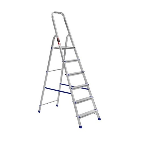 Стремянка односторонняя алюминиевая STARK SALW506, 1 секция, 6 ступ., 1,2 м (525160103)