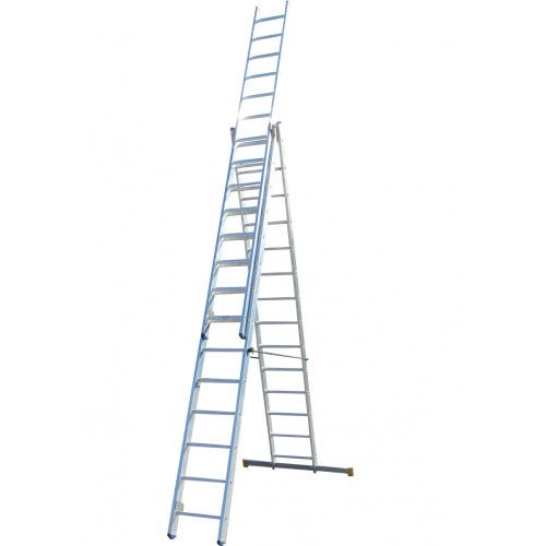 Драбина двостороння алюмінієва ELKOP VHR Profi, 3 секції, 14 сход., 3,8-9 м (37080)