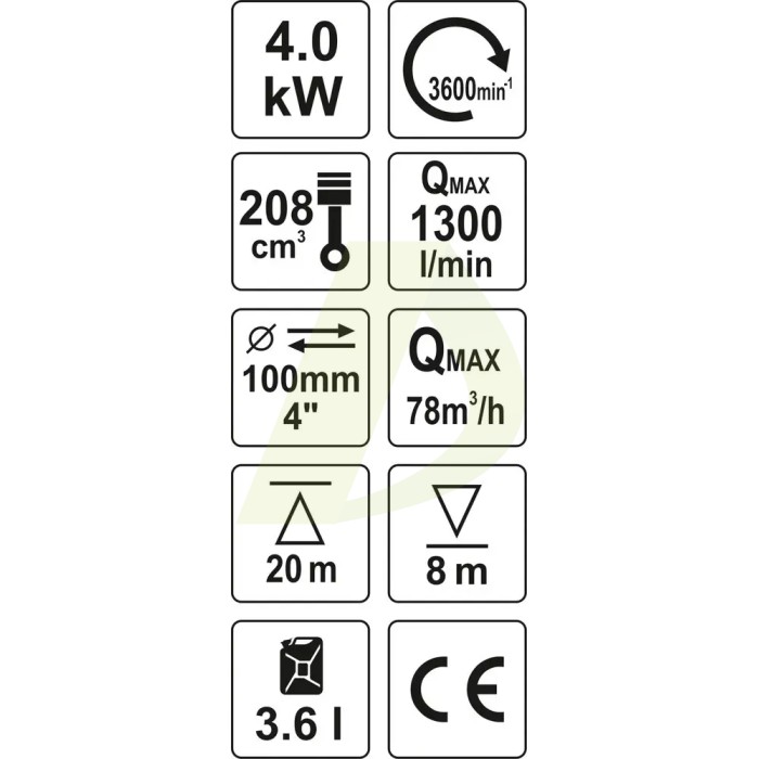 Бензинова мотопомпа YATO YT-85403 Бензинова мотопомпа YATO YT-85403