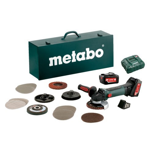 Аккумуляторная угловая шлифмашина METABO W 18 LTX 125 Quick Inox Set (600174880)