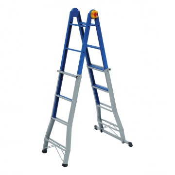 Лестница шарнирная, металлическая ELKOP B 45 FS, 2 секции - 5 ступ., 2 секции - 4 ступ., 1,6-4,4 м (38179)