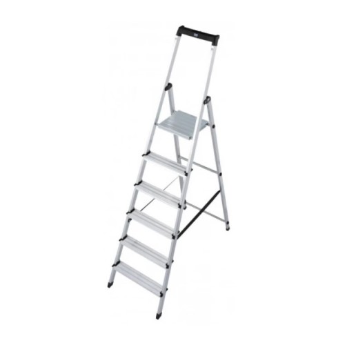 Стремянка односторонняя алюминиевая KRAUSE Solidy, 1 секция, 6 ступ., 2 м (126245)