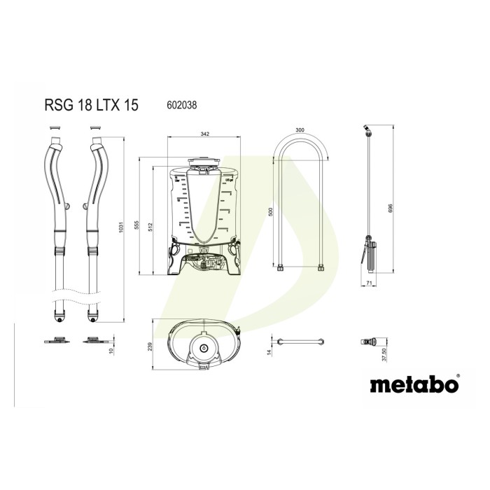 Акумуляторний обприскувач METABO RSG 18 LTX 15 (602038850) без акумулятора Акумуляторний обприскувач METABO RSG 18 LTX 15 (602038850) без акумулятора