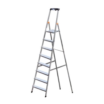 Стремянка односторонняя алюминиевая KRAUSE Safety, 1 секция, 8 ступ., 2,5 м (126368)