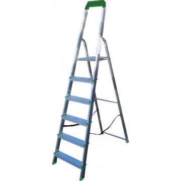 Стремянка односторонняя алюминиевая ELKOP ALW 506 P, 1 секция, 6 ступ., 1,9 м (38773)