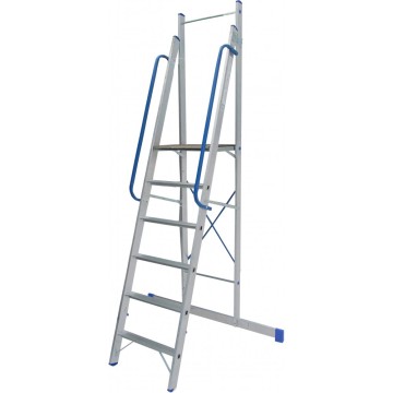 Стремянка-помост алюминиевая ELKOP TOR 706, 1 секция, 6 ступ., 2,4 м (36113)