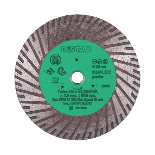 Круг алмазный отрезной Turbo 125x2,8x8/25x22,23/M14F Duplex