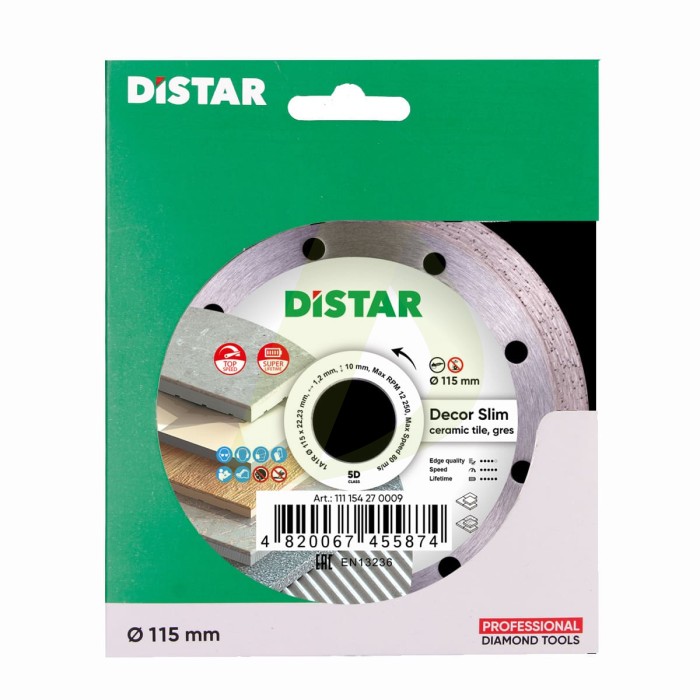 Круг алмазний вiдрiзний 1A1R 115x1,2/1,0x8x22,23 Decor Slim Круг алмазний вiдрiзний 1A1R 115x1,2/1,0x8x22,23 Decor Slim