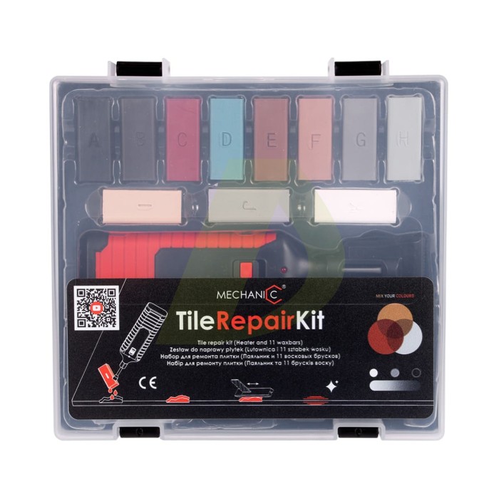 Набір для ремонту плитки (паяльник, тугоплавкий віск-11шт, пластина вирівнююча, серветка, футляр) TileRepairKit Набір для ремонту плитки (паяльник, тугоплавкий віск-11шт, пластина вирівнююча, серветка, футляр) TileRepairKit