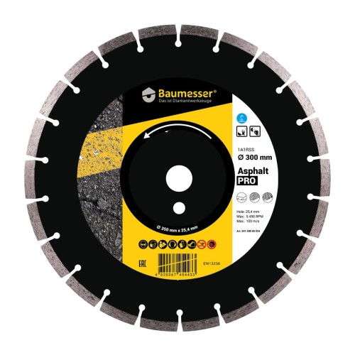 Круг алмазный отрезной 1A1RSS/C3 300x3,0/2,0x10x25,4-11,5-22 HIT Baumesser Asphalt Pro