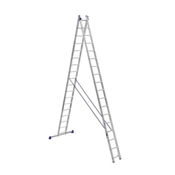 Лестница двусторонняя алюминиевая STARK SVHR Pro, 2 секции, 17 ступ., 4,7-8,7 м (525217412)