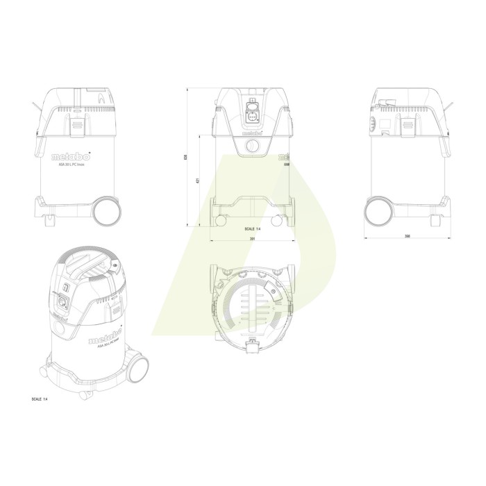 Промисловий пилосос METABO ASA 30 L PC Inox (602015000) Промисловий пилосос METABO ASA 30 L PC Inox (602015000)