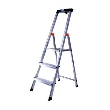 Стремянка односторонняя алюминиевая KRAUSE Safety, 1 секция, 3 ступ., 1,3 м (126313)