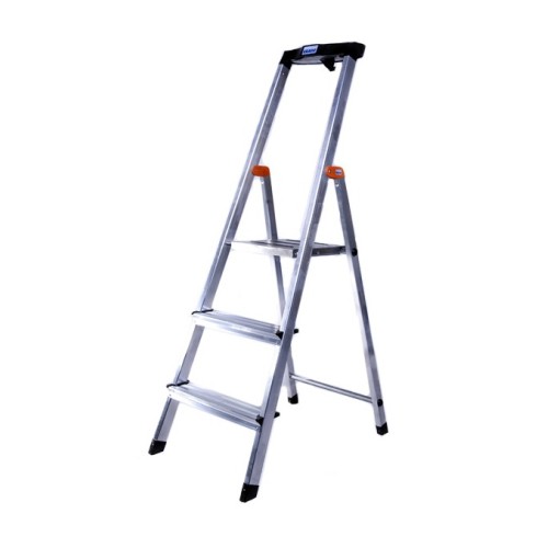 Стремянка односторонняя алюминиевая KRAUSE Safety, 1 секция, 3 ступ., 1,3 м (126313)