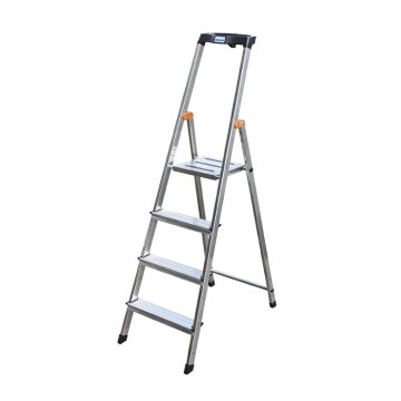 Стремянка односторонняя алюминиевая KRAUSE Safety, 1 секция, 4 ступ., 1,6 м (126320)