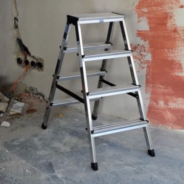 Лестница двусторонняя алюминиевая KRAUSE Dopplo, 2 секции, 4 ступ., 0,9 м (120403)