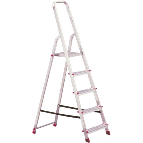 Стремянка односторонняя алюминиевая KRAUSE Corda, 1 секция, 5 ступ., 1,7 м (000729)