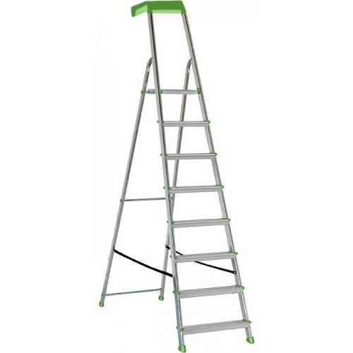Стремянка односторонняя алюминиевая ELKOP ALW 508 P, 1 секция, 8 ступ., 2,4 м (38775)