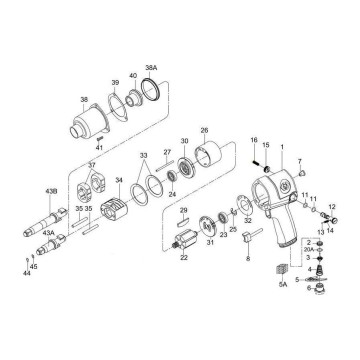 Корпус ударного механизма KING TONY в сборе (включая с 38, 40) 33411-BTK5