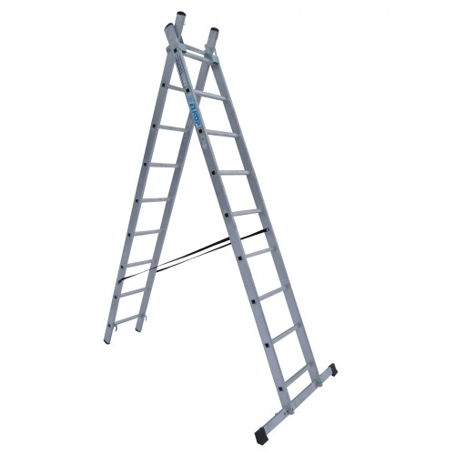 Драбина двостороння алюмінієва ELKOP VHR Trend, 2 секції, 9 сход., 2,5-4 м (36454)