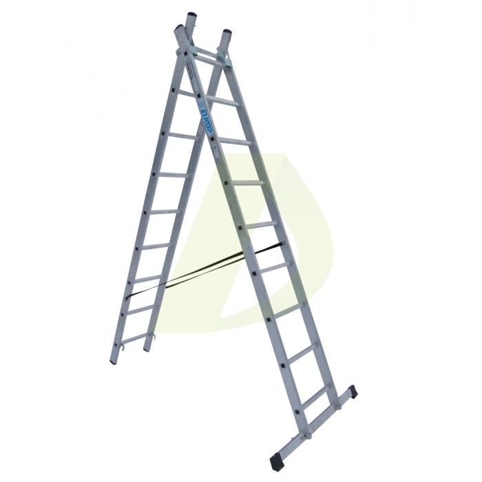 Драбина двостороння алюмінієва ELKOP VHR Trend, 2 секції, 9 сход., 2,5-4 м (36454) Драбина двостороння алюмінієва ELKOP VHR Trend, 2 секції, 9 сход., 2,5-4 м (36454)