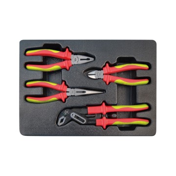 Набор инструментов KING TONY 9-40604GP, 4 од. в ложементе (кусачки, щипцы, пассатижи с изол. ручками)