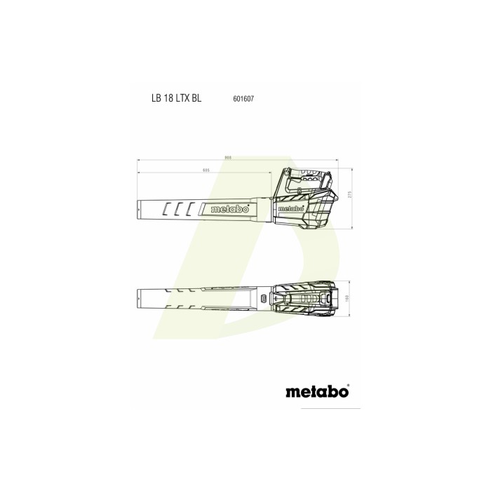 Акумуляторний повітродувний пристрій METABO LB 18 LTX BL (601607650) Акумуляторний повітродувний пристрій METABO LB 18 LTX BL (601607650)