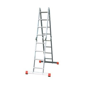 Лестница-трансформер шарнирная, алюминиевая KRAUSE MultiMatic, 4 секции, 5 ступ., 1,5-5,6 м, без платформи (120731)