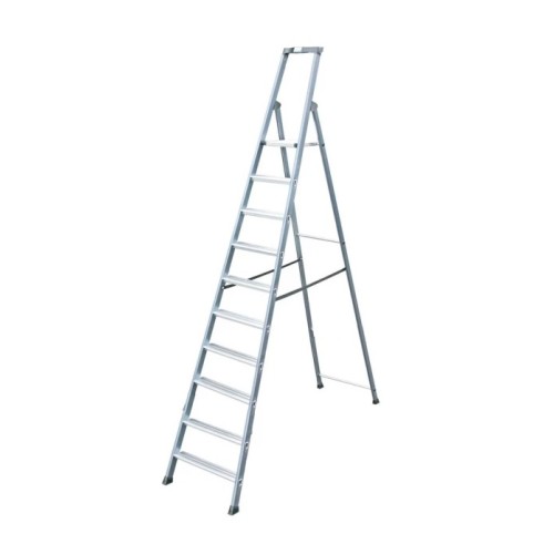 Стремянка односторонняя алюминиевая KRAUSE Stabilo, 1 секция, 10 ступ., 3 м (124562)