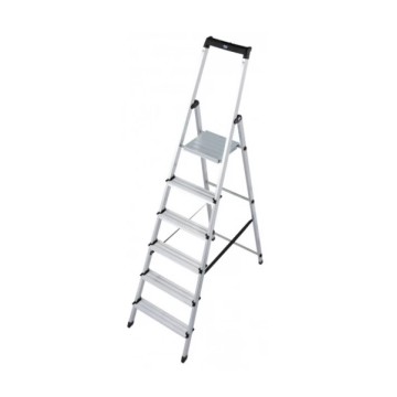 Стремянка односторонняя алюминиевая KRAUSE Solidy, 1 секция, 7 ступ., 2,2 м (126252)