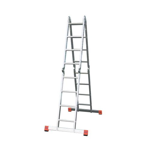 Лестница-трансформер шарнирная, алюминиевая KRAUSE MultiMatic, 2 секции - 5 ступ., 2 секции - 4 ступ., 1,5-6,2 м, без платформи (120700)