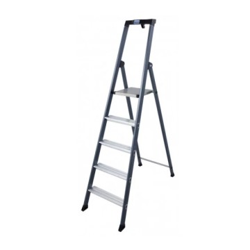 Стремянка односторонняя алюминиевая KRAUSE SePro, 1 секция, 5 ступ., 1,6 м (124197)