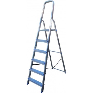 Стремянка односторонняя алюминиевая ELKOP ALW 506, 1 секция, 6 ступ., 1,9 м (38198)