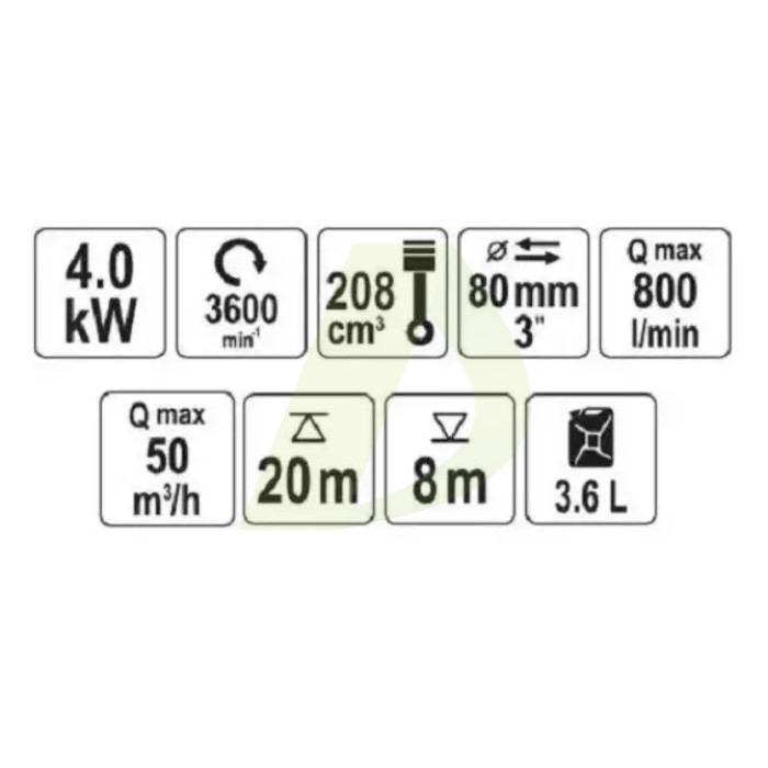 Бензиновая мотопомпа YATO YT-85402 Бензиновая мотопомпа YATO YT-85402