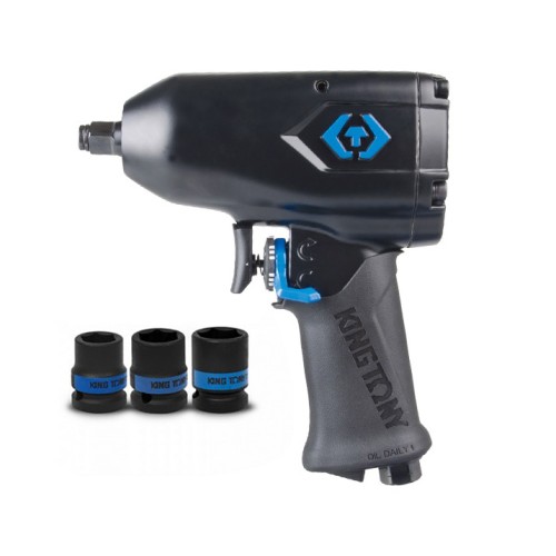 Пневматичний гайковерт KING TONY 1/2" 881 Hм, в комплекті 3 торцеві головки (P33431-065B)