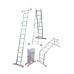 Лестница-трансформер шарнирная, алюминиевая KRAUSE MultiMatic, 4 секции, 3 ступ., 0,9-3,5 м, без платформи (120632)