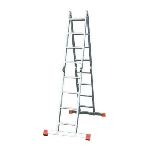 Лестница-трансформер шарнирная, алюминиевая KRAUSE MultiMatic, 4 секции, 3 ступ., 0,9-3,5 м, без платформи (120632)