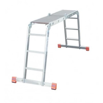 Лестница-трансформер шарнирная, алюминиевая KRAUSE MultiMatic, 4 секции, 3 ступ., 0,9-3,5 м, без платформи (120632)