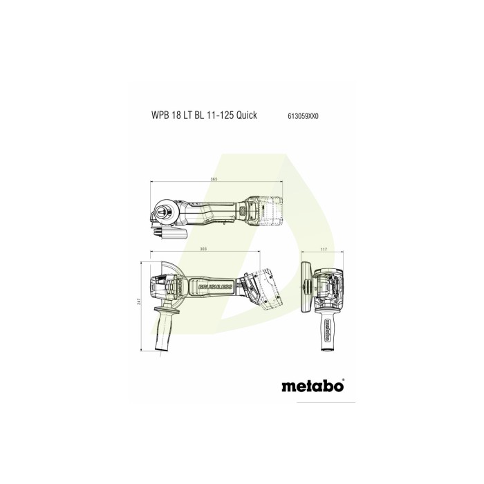 WB 18 LT BL 11-125 Quick Акумуляторна кутова шліфувальна машина WB 18 LT BL 11-125 Quick Акумуляторна кутова шліфувальна машина