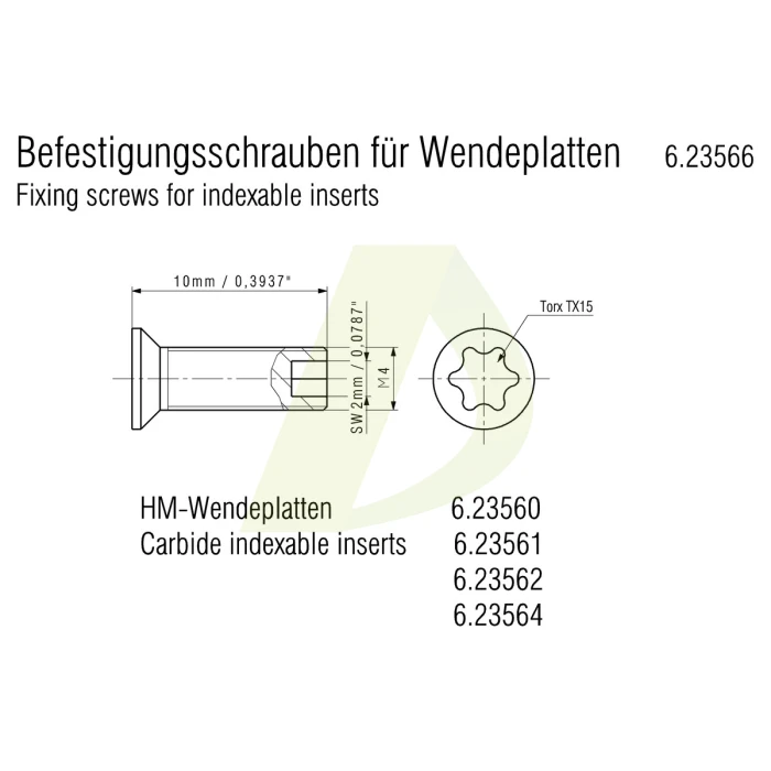10 кріпильних гвинтів для поворотних пластин (623566000) 10 кріпильних гвинтів для поворотних пластин (623566000)