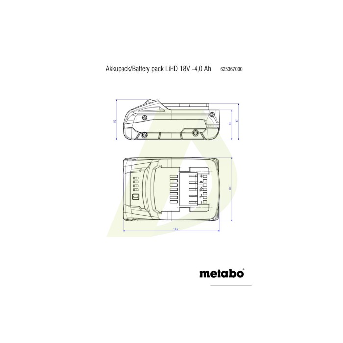Аккумуляторный блок LiHD 18 В – 4,0 А·час (625367000) Аккумуляторный блок LiHD 18 В – 4,0 А·час (625367000)