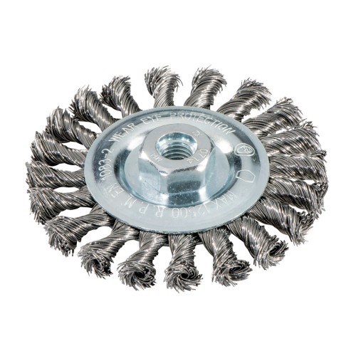 Круглая щетка 115x0,5x10 мм/M 14, высокосортная сталь, плетеная (626778000)