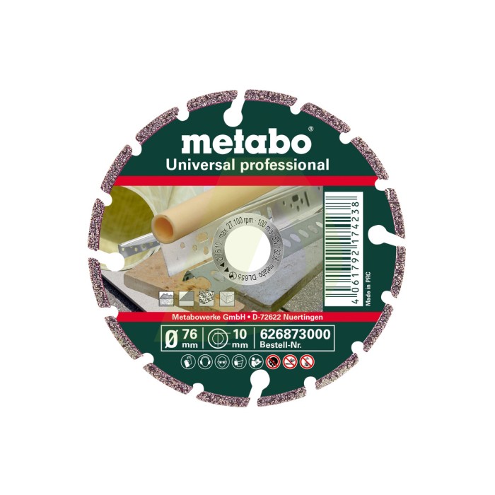 Алмазный отрезной круг, 76x10,0 мм, «UP», универсальный «professional» (626873000) Алмазный отрезной круг, 76x10,0 мм, «UP», универсальный «professional» (626873000)