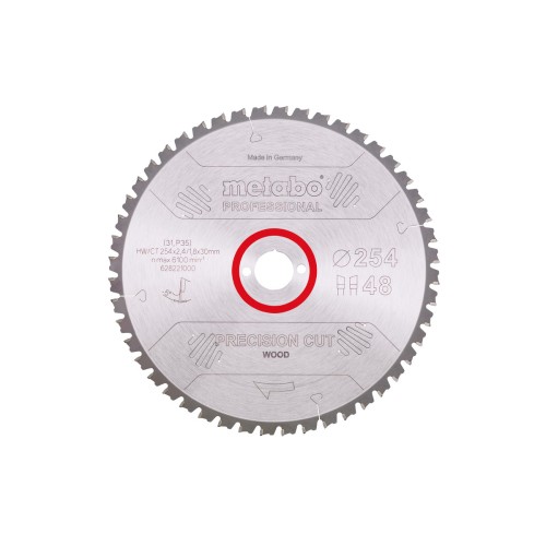 Пилкове полотно "precision cut wood - professional", 254x30, Z48 WZ 5° neg. (628221000)
