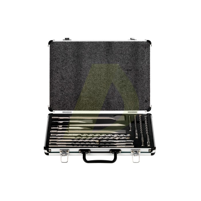 Набір свердел і зубил SDS-Plus, SP,17 предм., у алюмінієвому кейсі (628414000) Набір свердел і зубил SDS-Plus, SP,17 предм., у алюмінієвому кейсі (628414000)